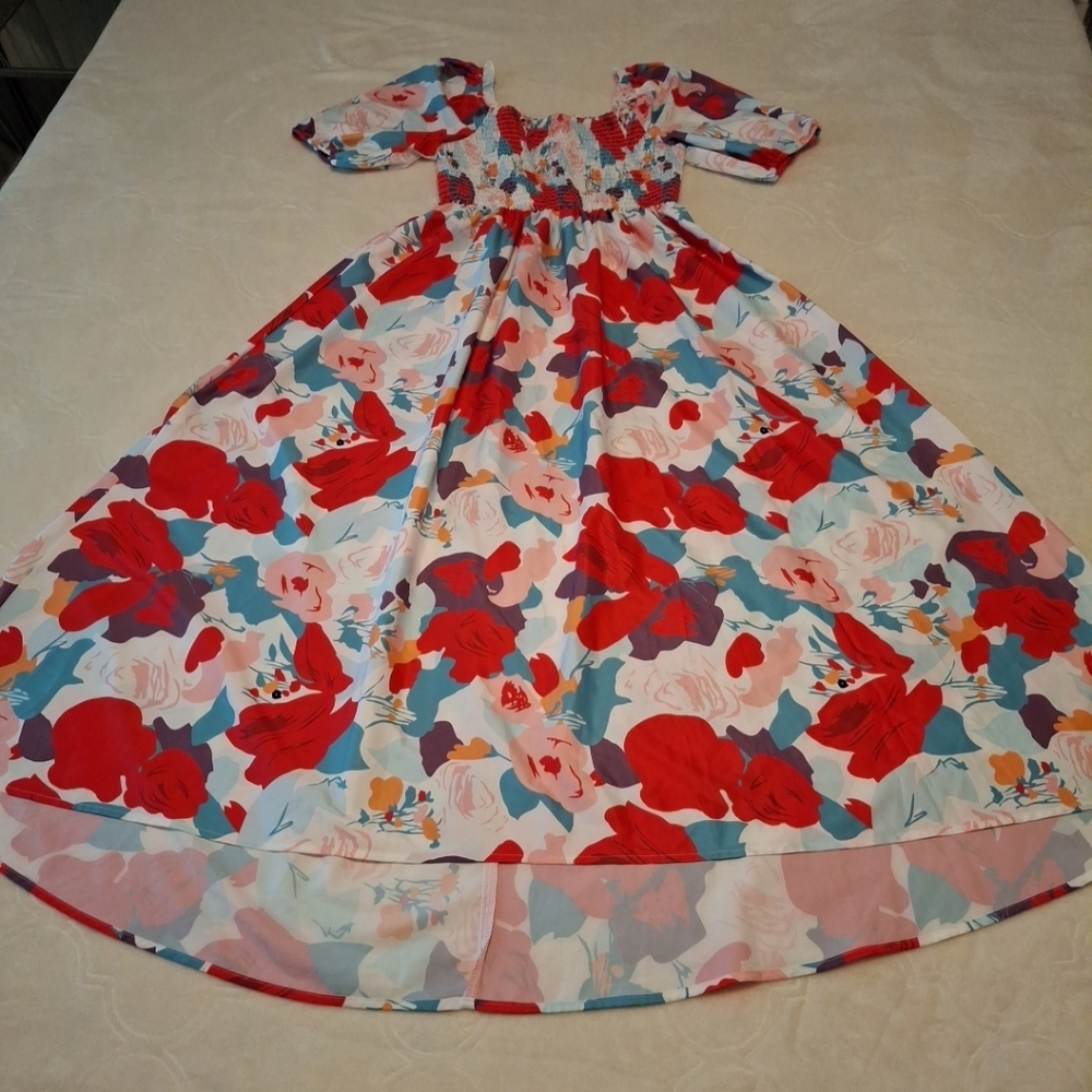 Floral Maxi Dress with Puff Sleeves